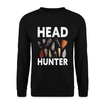 Pfeilspitze Arrowhead Hunter - Unisex Pullover - Schwarz - Vorne - Alina (178cm) & Michal (187cm)