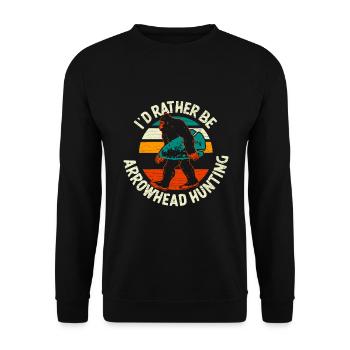 Arrowhead Hunter Pfeilspitzenjagd - Unisex Pullover - Schwarz - Vorne - Alina (178cm) & Michal (187cm)