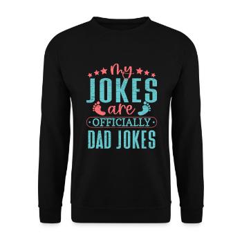 Werdender Papa Vater Geschenk - Unisex Pullover - Schwarz - Vorne - Alina (178cm) & Michal (187cm)