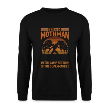 Kryptozoologie Mothman Kryptide - Unisex Pullover - Schwarz - Vorne - Alina (178cm) & Michal (187cm)