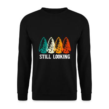 Arrowhead Hunter Pfeilspitzen Speerspitzen - Unisex Pullover - Schwarz - Vorne - Alina (178cm) & Michal (187cm)