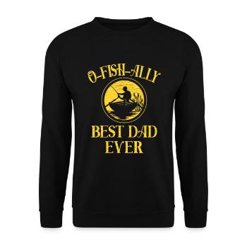 Fischen Angeln Angler Papa - Unisex Pullover - Schwarz - Vorne - Alina (178cm) & Michal (187cm)