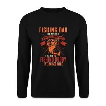 Angler Angeln Papa Geschenk Vatertag - Unisex Pullover - Schwarz - Vorne - Alina (178cm) & Michal (187cm)
