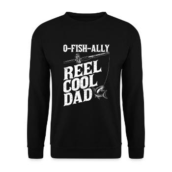 Angler Papa Geschenk - Unisex Pullover - Schwarz - Vorne - Alina (178cm) & Michal (187cm)