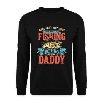 Fischen Angler Papa Angeln - Unisex Pullover - Schwarz - Vorne - Alina (178cm) & Michal (187cm)