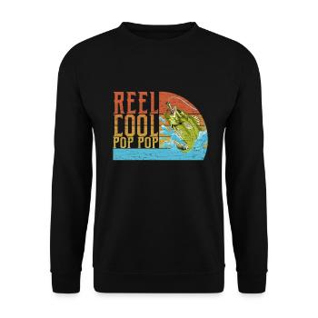 Angeln Papa Angler - Unisex Pullover - Schwarz - Vorne - Alina (178cm) & Michal (187cm)