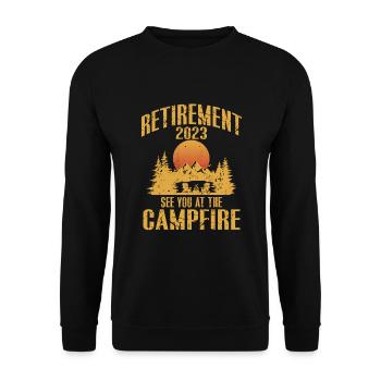 Camping Urlaub 2023 Rentner Pensionär Reisen Rente - Unisex Pullover - Schwarz - Vorne - Alina (178cm) & Michal (187cm)