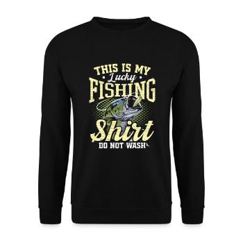 Angler Geschenk Angeln - Unisex Pullover - Schwarz - Vorne - Alina (178cm) & Michal (187cm)