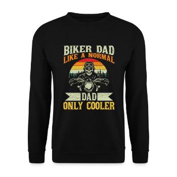 Motorrad Papa Biker - Unisex Pullover - Schwarz - Vorne - Alina (178cm) & Michal (187cm)