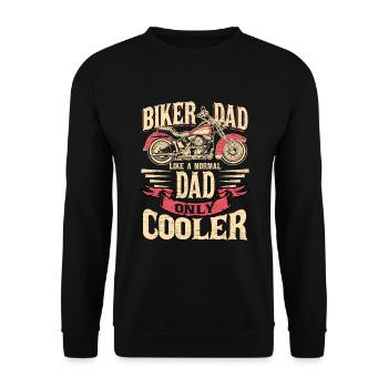 Motorradfahrer Biker Papa Motorrad - Unisex Pullover - Schwarz - Vorne - Alina (178cm) & Michal (187cm)
