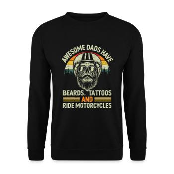 Motorrad Motorradfahrer Biker Papa - Unisex Pullover - Schwarz - Vorne - Alina (178cm) & Michal (187cm)