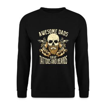Tätowierer Papa Tattoos - Unisex Pullover - Schwarz - Vorne - Alina (178cm) & Michal (187cm)