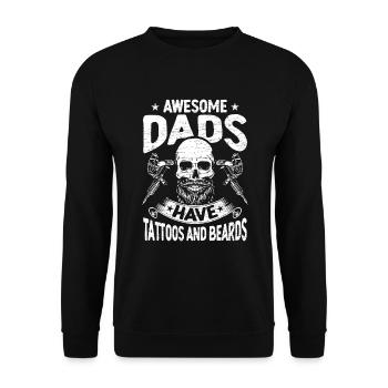 Tattoos Papa Geschenk Tätowierer - Unisex Pullover - Schwarz - Vorne - Alina (178cm) & Michal (187cm)