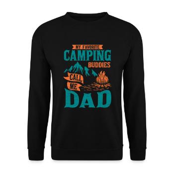 Camping Papa Camper - Unisex Pullover - Schwarz - Vorne - Alina (178cm) & Michal (187cm)