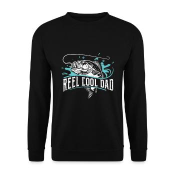 Fischen Angeln Papa Geschenk - Unisex Pullover - Schwarz - Vorne - Alina (178cm) & Michal (187cm)