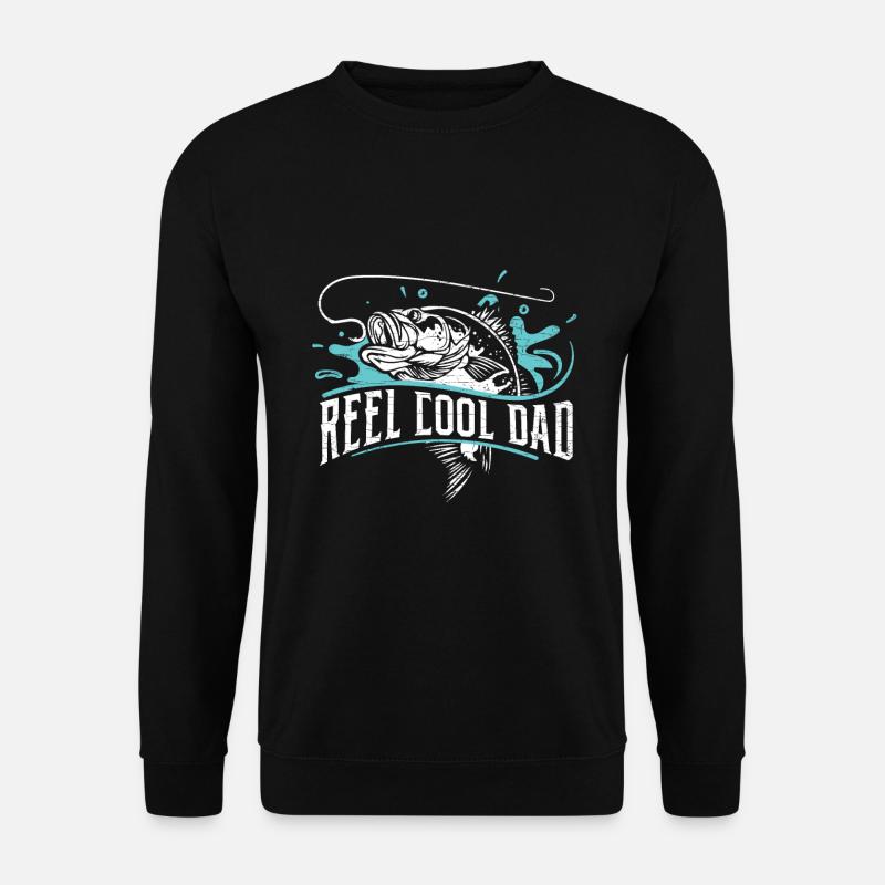 Fischen Angeln Papa Geschenk - Unisex Pullover - Schwarz