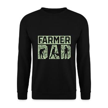 Bauer Papa Landwirt - Unisex Pullover - Schwarz - Vorne - Alina (178cm) & Michal (187cm)
