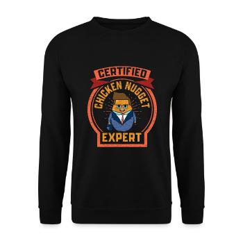 Chicken Nugget Foodie Geschenk - Unisex Pullover - Schwarz - Vorne - Alina (178cm) & Michal (187cm)