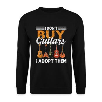 Bassgitarre Bassist Gitarrist - Unisex Pullover - Schwarz - Vorne - Alina (178cm) & Michal (187cm)