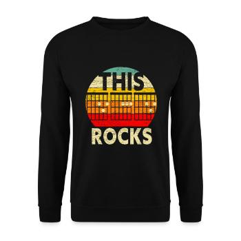 Papa Musiker Geschenk Bassgitarre Rock Musik - Unisex Pullover - Schwarz - Vorne - Alina (178cm) & Michal (187cm)