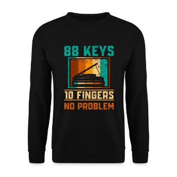 Piano Klavier Pianist - Unisex Pullover - Schwarz - Vorne - Alina (178cm) & Michal (187cm)