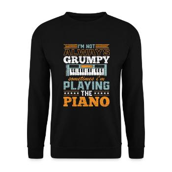 Pianist Klavier Klavierspieler - Unisex Pullover - Schwarz - Vorne - Alina (178cm) & Michal (187cm)
