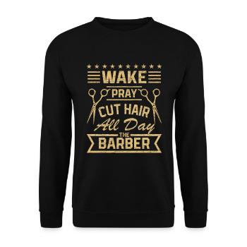 Friseur Friseurin Frisör - Unisex Pullover - Schwarz - Vorne - Alina (178cm) & Michal (187cm)