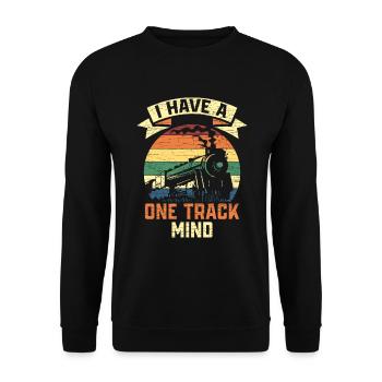 Lokomotive Eisenbahn Lokführer - Unisex Pullover - Schwarz - Vorne - Alina (178cm) & Michal (187cm)
