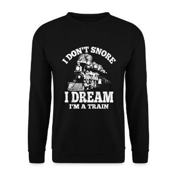 Dampflokomotive Eisenbahn Lokomotive - Unisex Pullover - Schwarz - Vorne - Alina (178cm) & Michal (187cm)