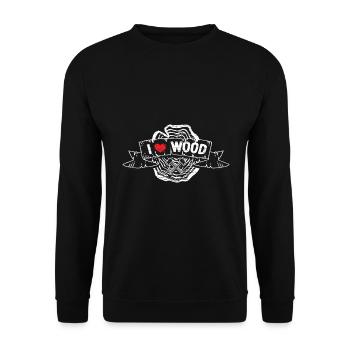 Holzfäller Förster - Unisex Pullover - Schwarz - Vorne - Alina (178cm) & Michal (187cm)