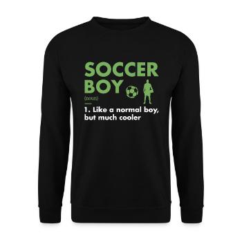 Sport Boy Definition Soccer - Unisex Pullover - Schwarz - Vorne - Alina (178cm) & Michal (187cm)