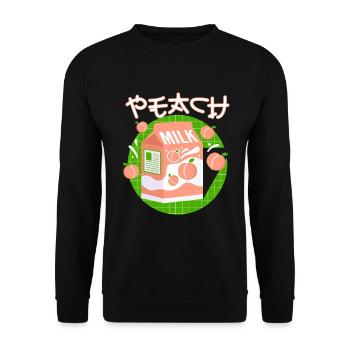 Japanese Peach Drink 80s 90s vaporwave - Unisex Pullover - Schwarz - Vorne - Alina (178cm) & Michal (187cm)