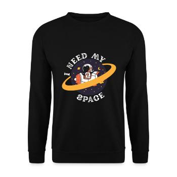 Astronaut Raumfahrt Weltall - Unisex Pullover - Schwarz - Vorne - Alina (178cm) & Michal (187cm)