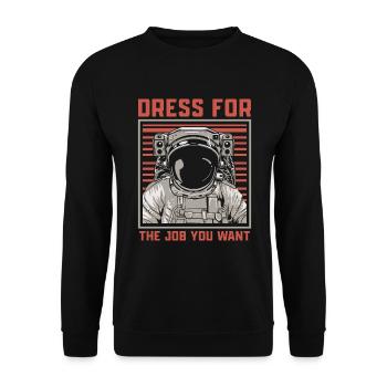 Astronaut Raumfahrt Geschenk - Unisex Pullover - Schwarz - Vorne - Alina (178cm) & Michal (187cm)
