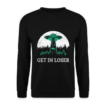 Ufo Alien - Unisex Pullover - Schwarz - Vorne - Alina (178cm) & Michal (187cm)