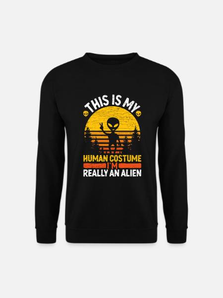 Retro Alien - Unisex Pullover - Schwarz