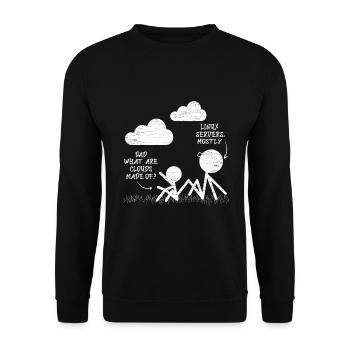 Programmierer Papa Informatiker - Unisex Pullover - Schwarz - Vorne - Alina (178cm) & Michal (187cm)