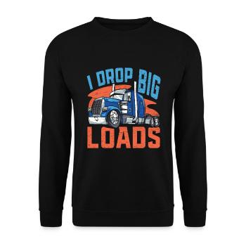 LKW Lastwagenfahrer Trucker - Unisex Pullover - Schwarz - Vorne - Alina (178cm) & Michal (187cm)
