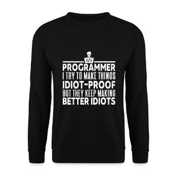 Informatiker Programmierer Coder - Unisex Pullover - Schwarz - Vorne - Alina (178cm) & Michal (187cm)