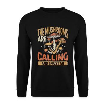 Pilzsammler Pilze - Unisex Pullover - Schwarz - Vorne - Alina (178cm) & Michal (187cm)