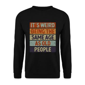 Papa Opa Geschenk - Unisex Pullover - Schwarz - Vorne - Alina (178cm) & Michal (187cm)