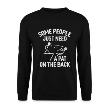 Satire Lustige Sprüche Humor - Unisex Pullover - Schwarz - Vorne - Alina (178cm) & Michal (187cm)