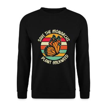Monarchfalter Butterfly Schmetterling - Unisex Pullover - Schwarz - Vorne - Alina (178cm) & Michal (187cm)