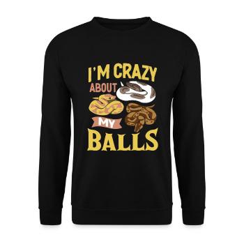Königspython Ball Python Geschenk - Unisex Pullover - Schwarz - Vorne - Alina (178cm) & Michal (187cm)