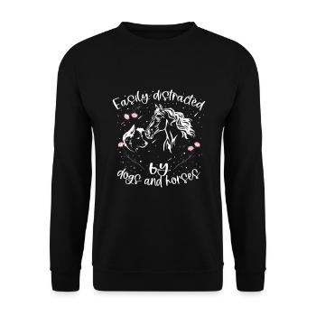Pferdeliebhaber Pferde Geschenk - Unisex Pullover - Schwarz - Vorne - Alina (178cm) & Michal (187cm)