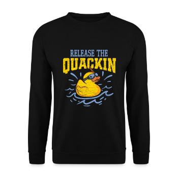 Badeente Gummiente - Unisex Pullover - Schwarz - Vorne - Alina (178cm) & Michal (187cm)