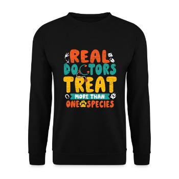 Veterinär Tiermedizin Tierarzt - Unisex Pullover - Schwarz - Vorne - Alina (178cm) & Michal (187cm)