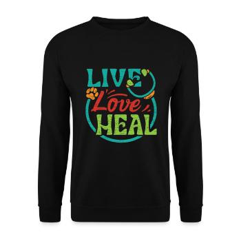 Veterinär Tierarzt Geschenk Tiermedizin - Unisex Pullover - Schwarz - Vorne - Alina (178cm) & Michal (187cm)