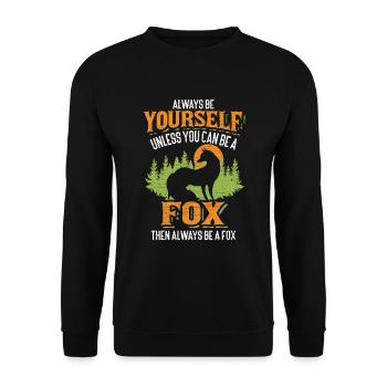 Fuchs Füchse - Unisex Pullover - Schwarz - Vorne - Alina (178cm) & Michal (187cm)