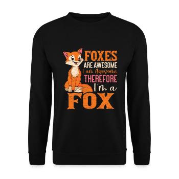 Füchse Fuchs Kinder Geschenk - Unisex Pullover - Schwarz - Vorne - Alina (178cm) & Michal (187cm)